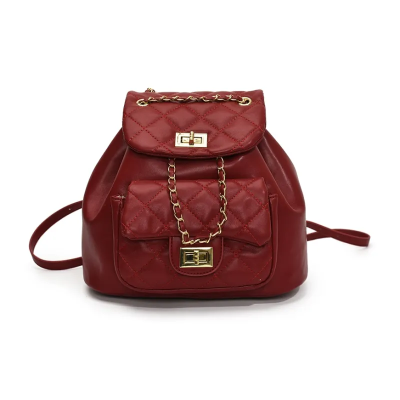Yalu PU Backpack Regular Women's Black/Pink/Red/White-15