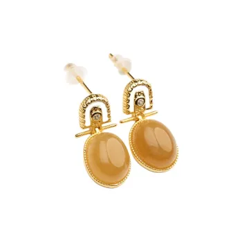 Xianyuan Hetian Jade Earrings Sugar Jade Unisex