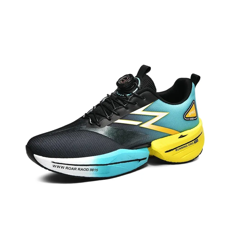 Kuding Running Shoes Unisex Low Top Electric Blue/White Pink/Moon Black/Green Spring Green-9