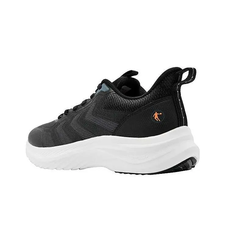 QIAODAN Wear resistant And Lightweight Low Top Casual Running Shoes Men's Black Atomic Orange-2