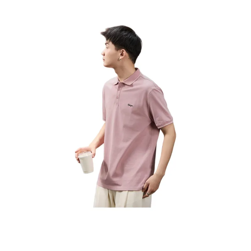 Tonlion Polo Shirt Men's Gray Pink-0