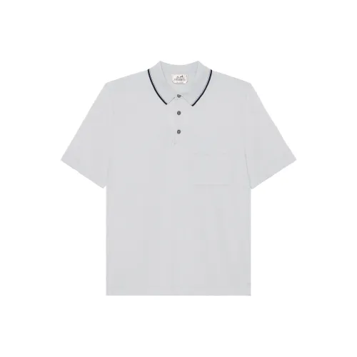 HERMES SS24 Polo Shirt Men's Misty White