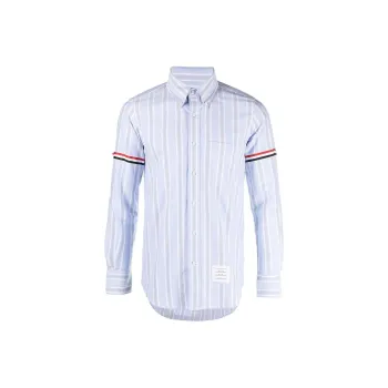 THOM BROWNE Stripe Detailed Button Up Shirt