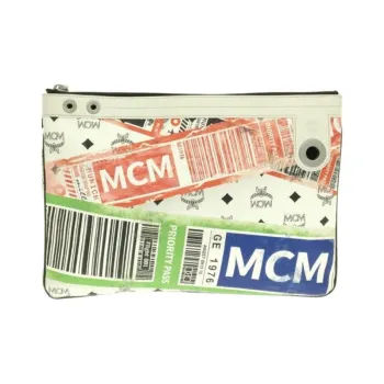 MCM Leather Clutch Regular Men's White