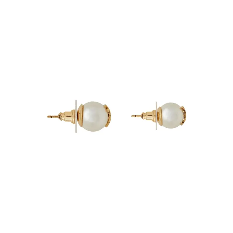 SAINT LAURENT Cassandre Detailed Round Earrings-5