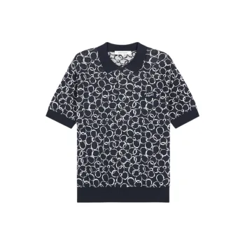 Maison Kitsune Cotton linen Blend Polo Shirt