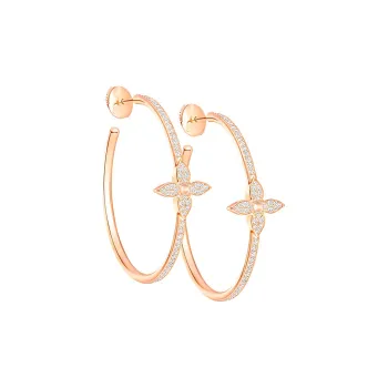 LOUIS VUITTON Idylle Blossom Hoops Pink Gold And Diamonds