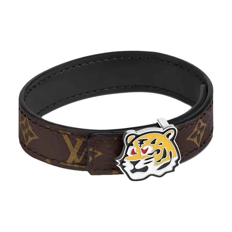 LOUIS VUITTON TIGER Calfskin Wristbands Unisex Black-2