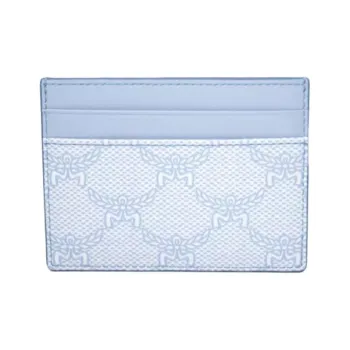 MCM Canvas With Leather Wallet Mini Unisex Blue