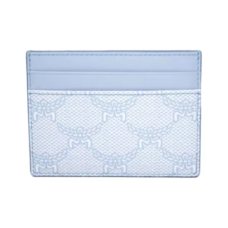 MCM Canvas With Leather Wallet Mini Unisex Blue-0