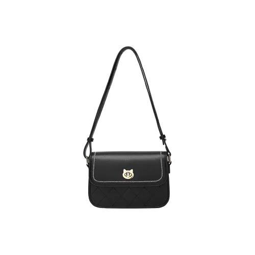 MEXICAN Artificial Leather Shoulder Bag, Crossbody Bag Women's Black/Ecru