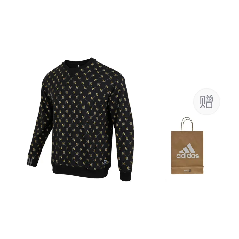 Adidas Sweatshirts Men Black+Shopping Bag-0
