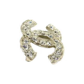 CHANEL Crystal Cc Brooch