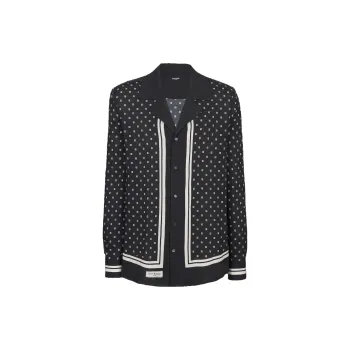 BALMAIN Monogrammed Scarf-Print Shirt