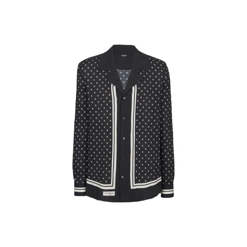 BALMAIN Monogrammed Scarf Print Shirt-0