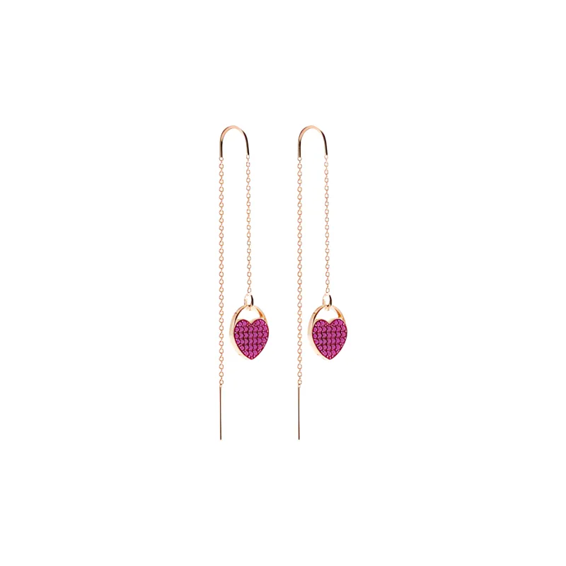 Swarovski Ginger Earrings Women's Rose Gold/Pink-2