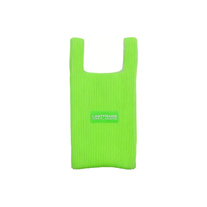 LASTFRAME Recycled Polyester Shoulder Bag, Crossbody Bag Mini Unisex Lime Green & Ecru-2