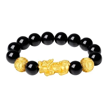 ZHOUBAIFU Obsidian Bracelets Men's