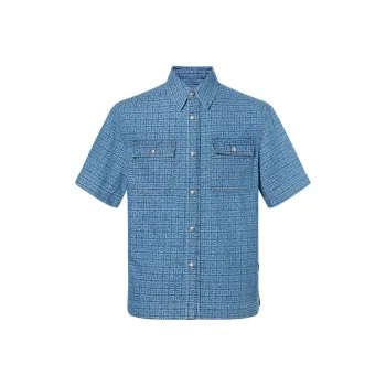Givenchy Short Sleeve Boxy Fit Denim Shirt