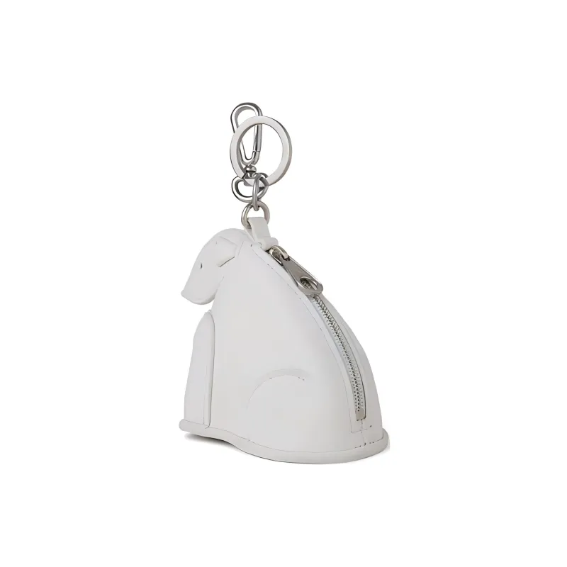 Mulberry Leather Keychains Unisex White-1