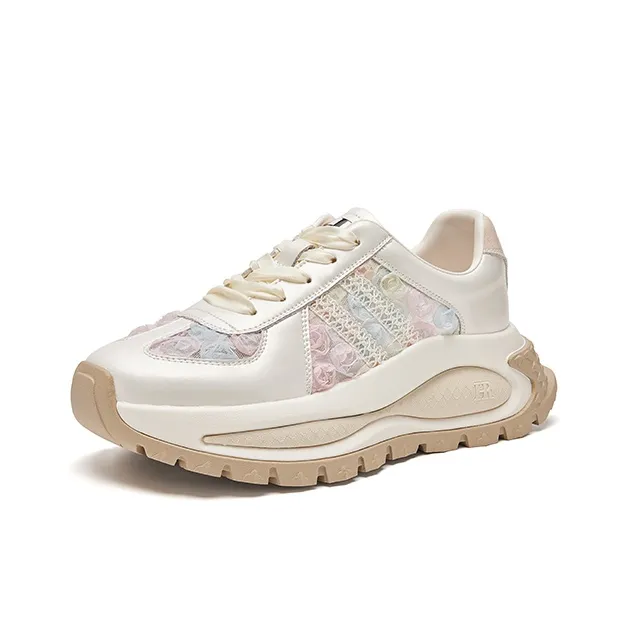 HR Low Top Chunky Sneakers Women's Beige-1