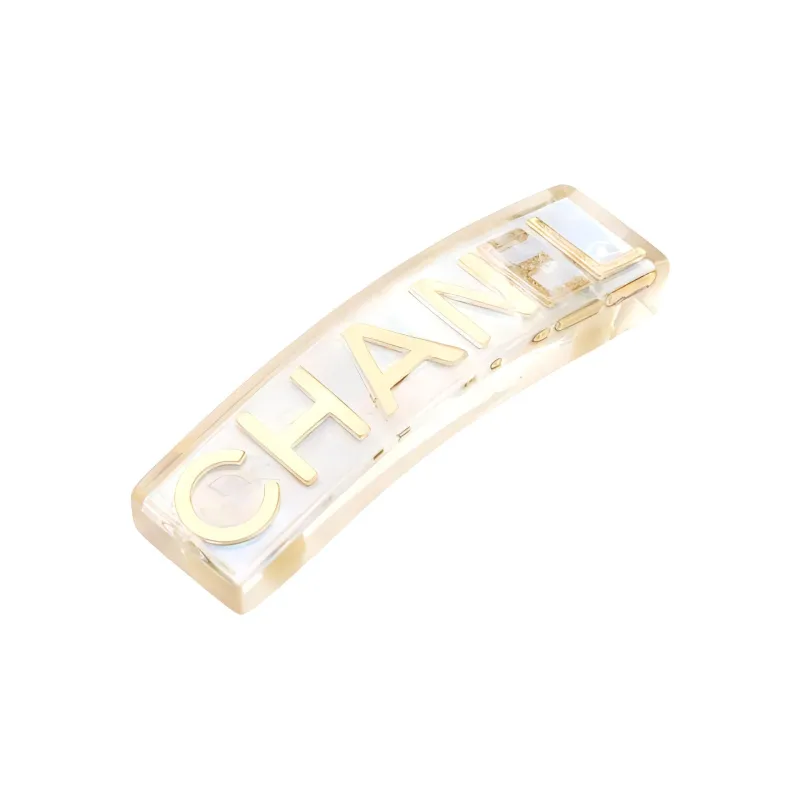 CHANEL 1997 Logo lettering Hair Clip-1