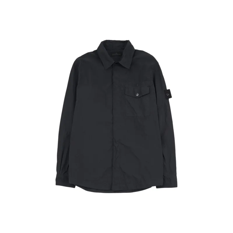STONE ISLAND Long Sleeved Curved Hem Shirt-0