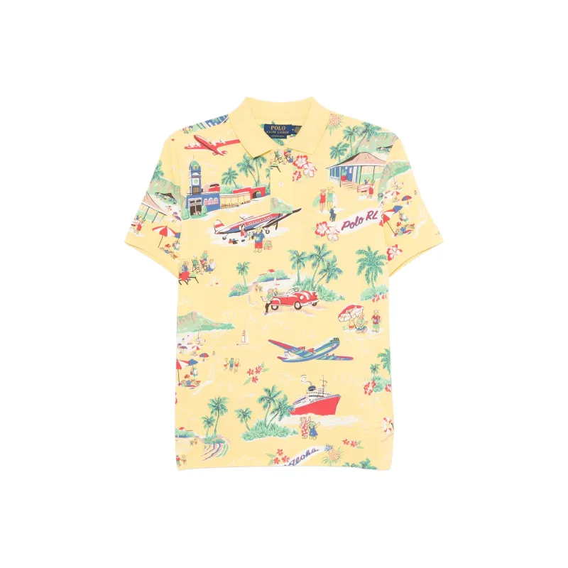 Polo Ralph Lauren Short Sleeved Illustration Printed Polo Shirt-0