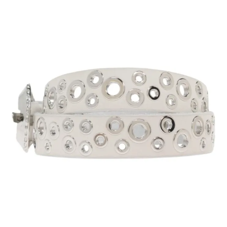 Golden Goose Leather Belts Women's White 3CM-1