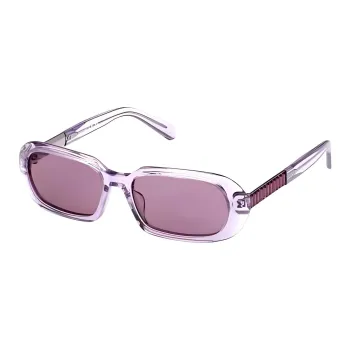 Swarovski Plate Frame Rectangular Sunglasses Unisex Purple