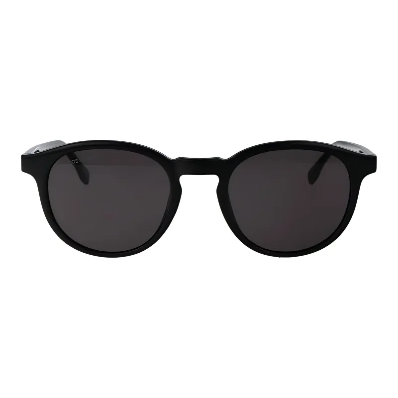 LACOSTE Acetate Round Sunglasses Men's Black-1