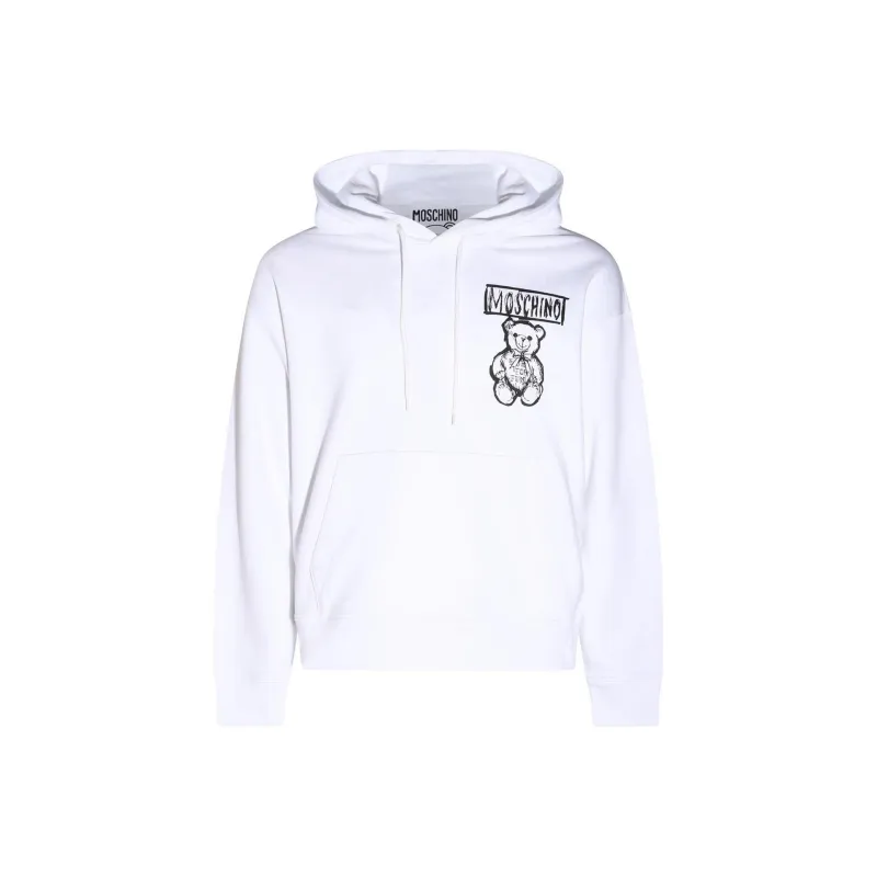 MOSCHINO Drawstring Teddy Bear Printed Hoodie-0