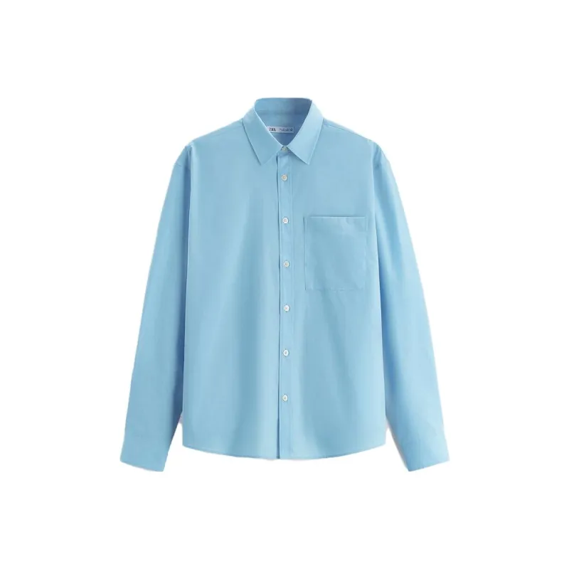ZARA Shirts Men Dark Blue-0