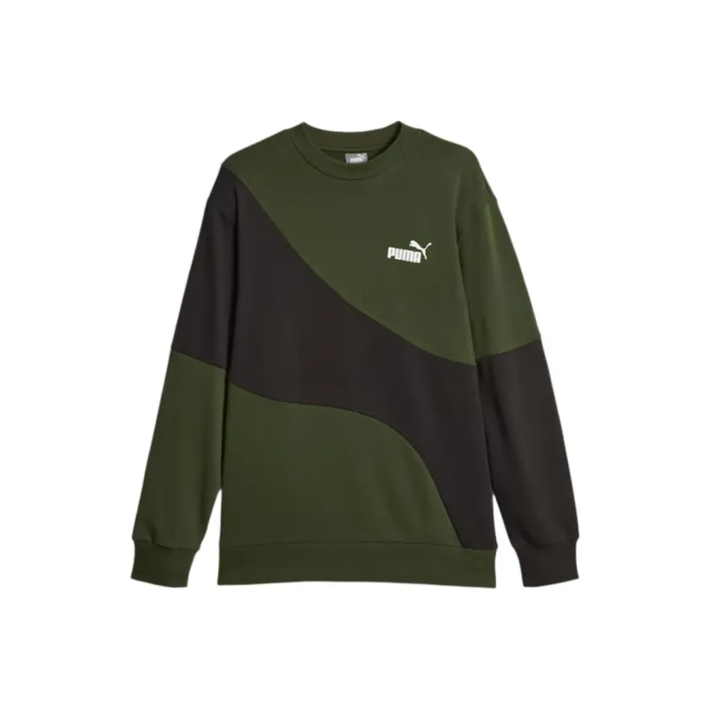 PUMA POWER Cat Crew Sweatshirt Men's Green-0