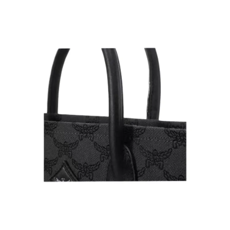 MCM Leather Trim Shoulder Bag Crossbody Bag Handbag Medium Size Men's Dark Gray-6