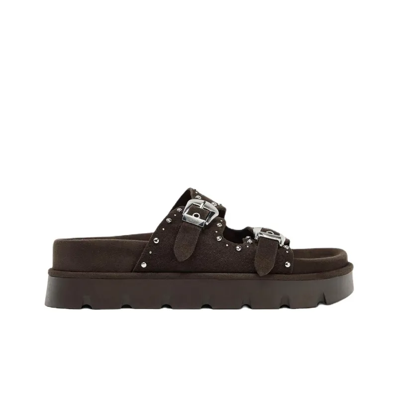 ZARA Abrasion Resistant Slide Slippers Women's Brown-1