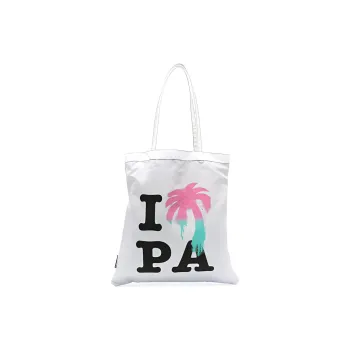PALM ANGELS Cotton Tote Bag, Shopping Bag, Shoulder Bag, Handbag Men's White