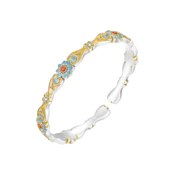 VXSAX 999 Fine Silver Bangles Women's Silver