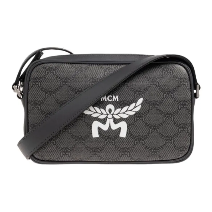 MCM Canvas With Leather Shoulder Bag, Fanny Pack Trumpets Unisex Dark Gray-0