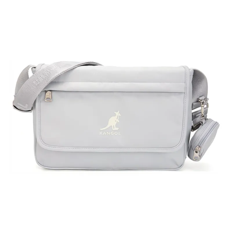 KANGOL Nylon Messenger Bag Crossbody Bag Shoulder Bag Women's Gray-0