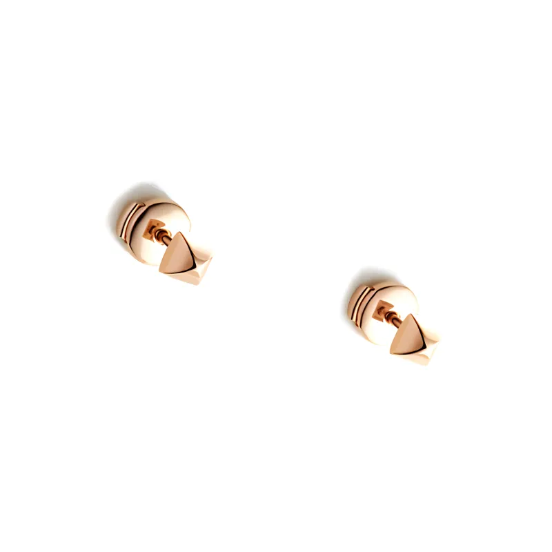 HERMES Rose Gold Stud Earrings Unisex Rose Gold-1