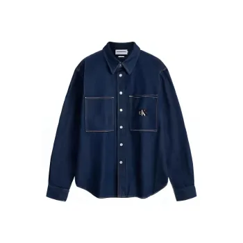 Calvin Klein Shirts Men Denim Dark Blue 1AP