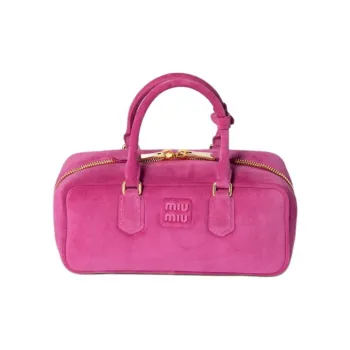 MIU MIU Arcadie Series Suede Leather One Shoulder Handbag Large Size Women's Fuchsia