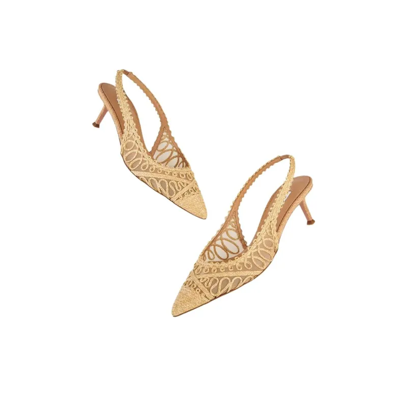 AQUAZZURA Kahlo Slim Heel High Heels 5cm Women's Light Umber-3