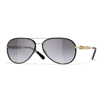 CHANEL Aviator Sunglasses Unisex Black