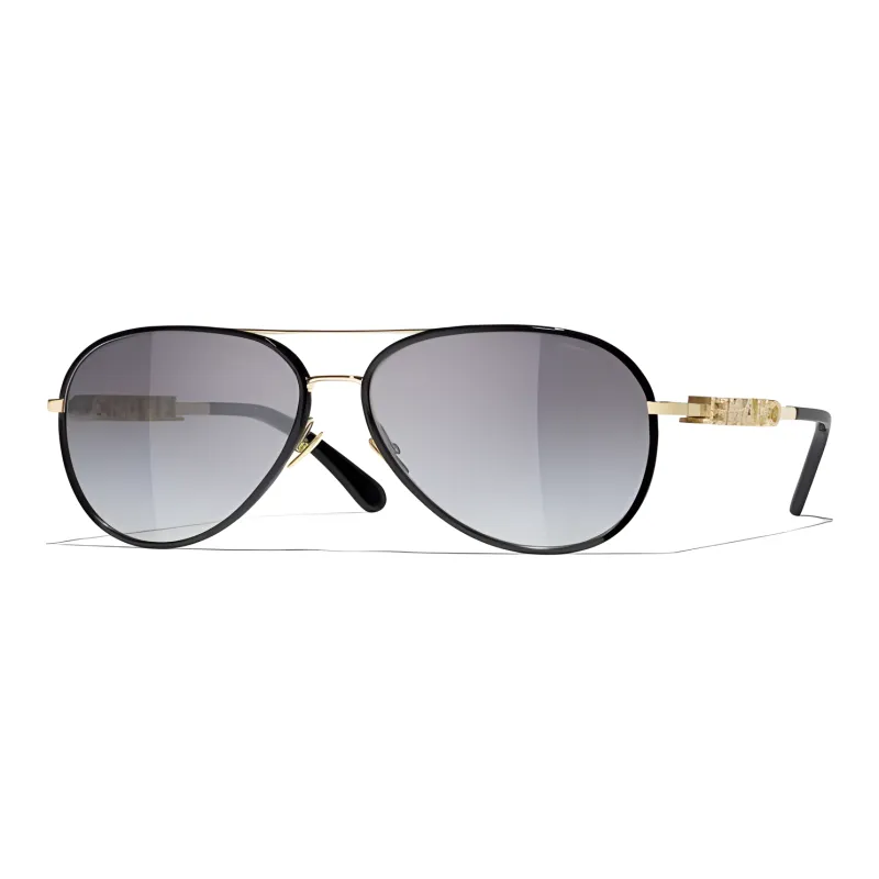 CHANEL Aviator Sunglasses Unisex Black-0