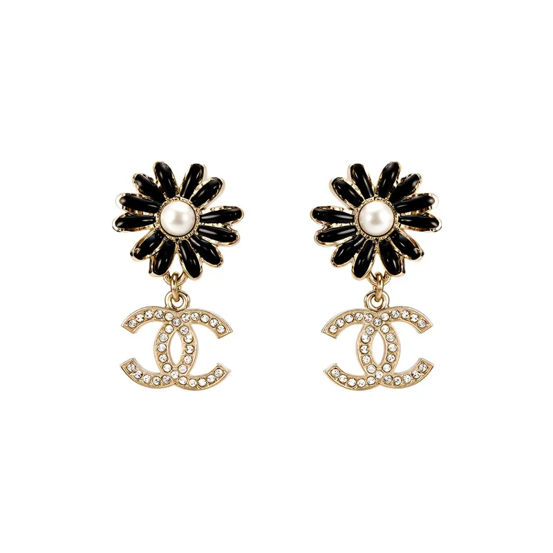 CHANEL Earrings Women's Gold/Black-0