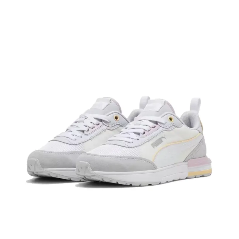 PUMA R22 Anti Slip Wear Resistant Low Top Casual Shoes Women's White Silver-2