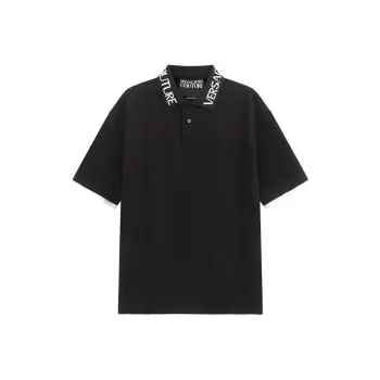 VERSACE JEANS COUTURE Logo intarsia Cotton Polo Shirt