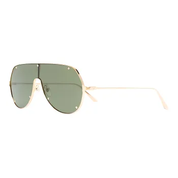 CARTIER Metal Irregular Shape Sunglasses Men's Gold